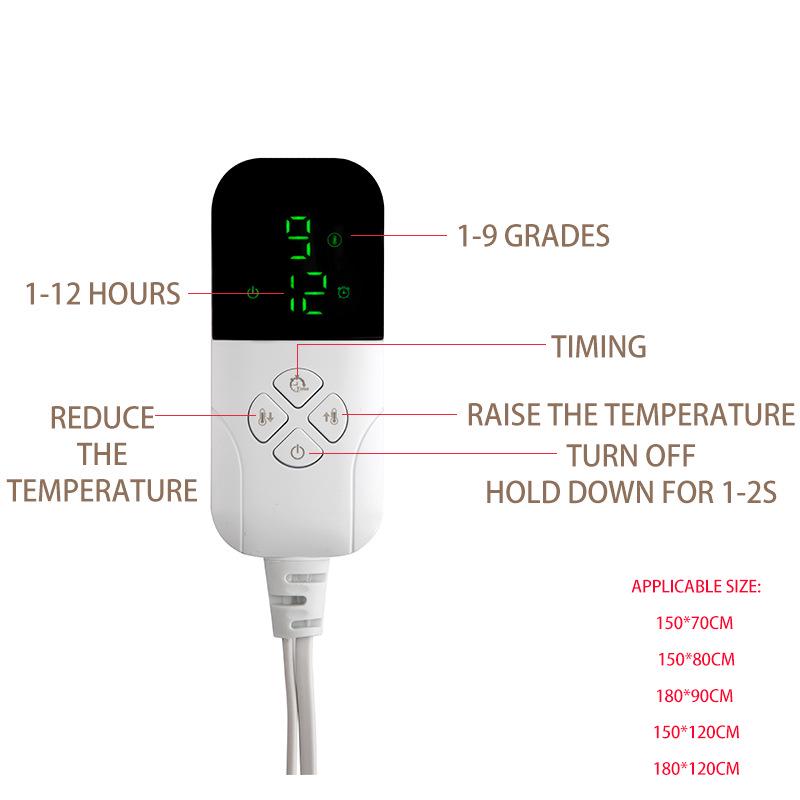 EU/UK Electric Heated Blanket - Single/Double Mattress Heating Pad (CE/ECM/LVD Certified)