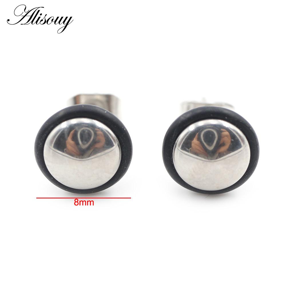 Alisouy 2 STÜCKE Edelstahl Kreuz Sechseck Kegel Spike Quadratisch Rund Ohrstecker Ohrringe Tragus Piercing Fake Taper Für Männer Frauen