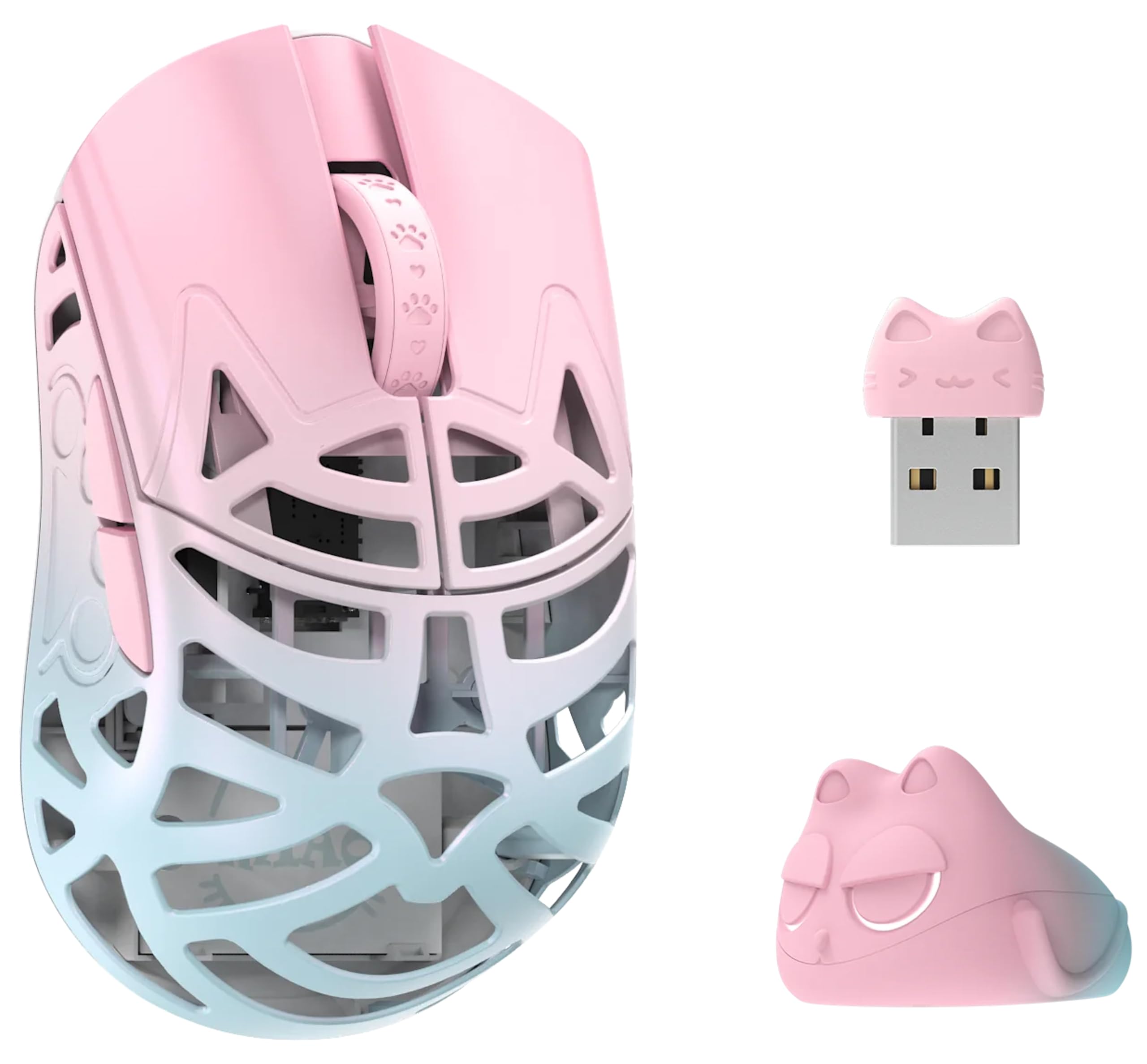 

WLMOUSE Beast Miao Бездротова ігрова миша 31 г з амбідекстральною формою для пальців, частотою опитування 8 кГц, надлегким корпусом з магнієвого сплаву, сенсором PAW3950HS, японська рожева, 2,4 г