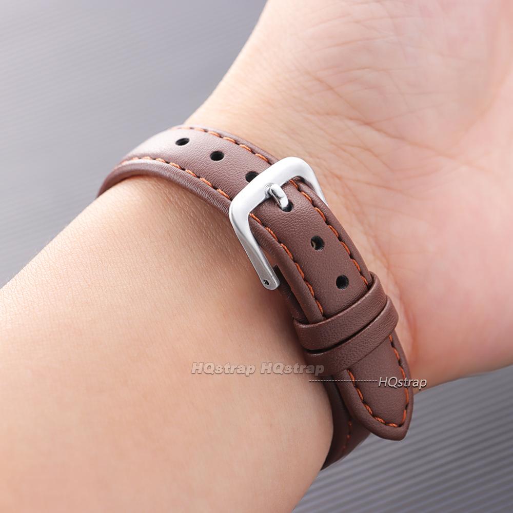Ultra-thin PU Leather Watchband Soft Watch Belt Wristwatches Band 8mm 10mm 12mm 14mm 16mm 18mm 20mm 22mm 24mm Brown Black Strap