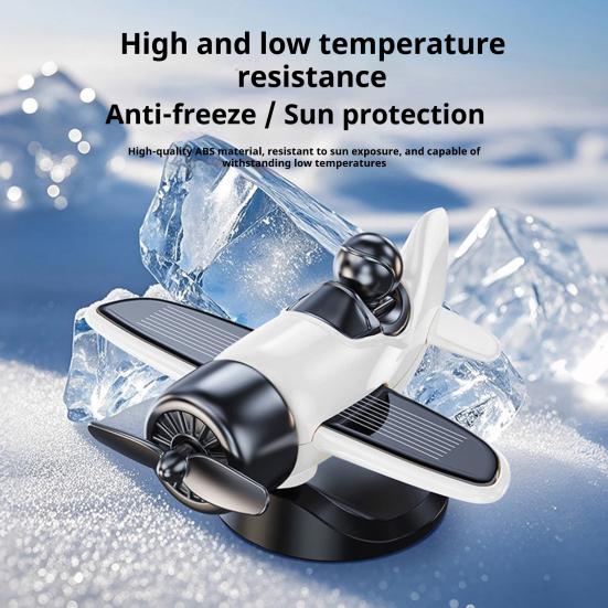 Solar Airplane Car Ornament Multifunctional Solar Powered 360-Degree Rotating Car Dashboard Airplane Ornament