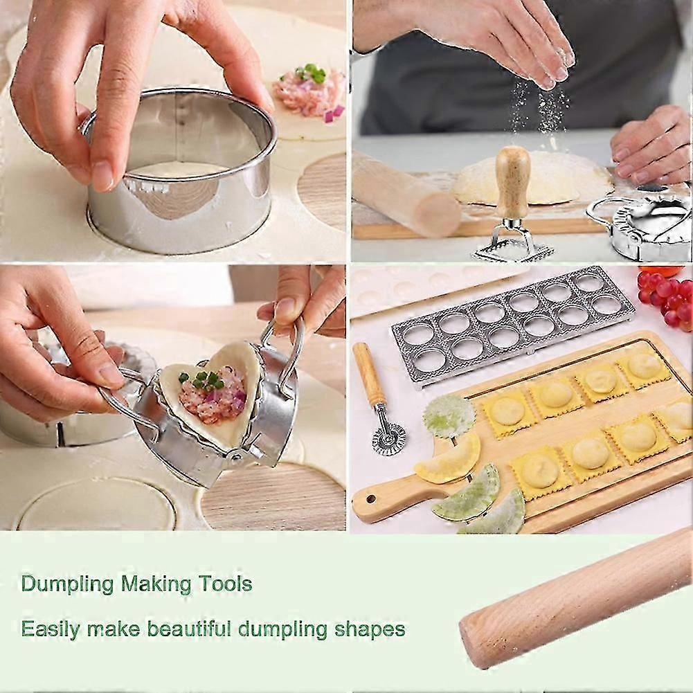 8 Pcs Ravioli Mold Set Include Ravioli Maker Press,Dough Scraper, Dumpling Maker, Ravioli Maker Cutter Set,Pasta Making-yiwu