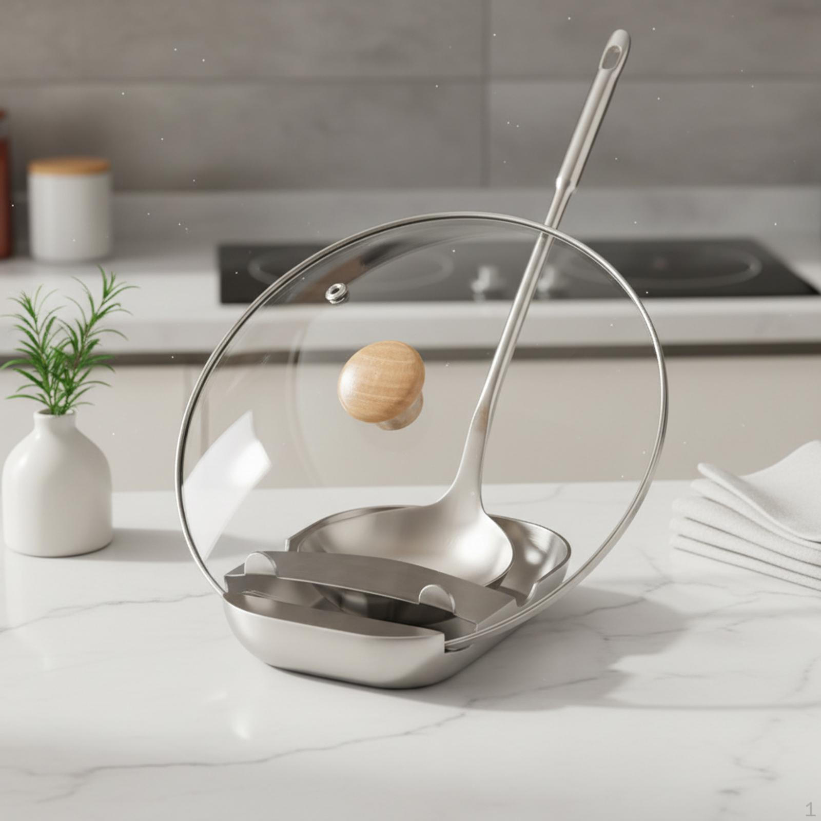 Stainless Steel Spoon Rest Utensil Cooking Stable Holder Spatulas for Restaurant
