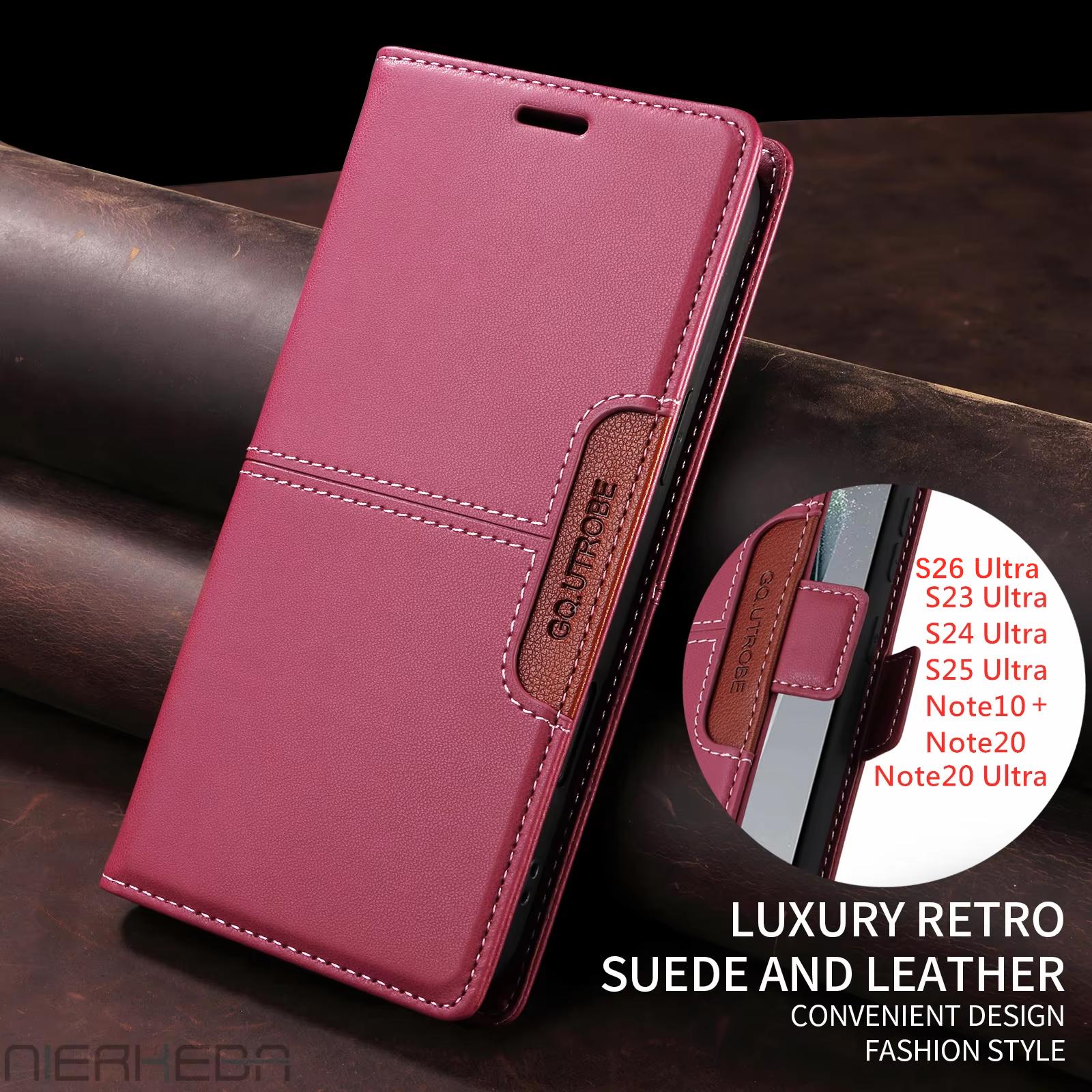 

Flip Leather Case for Samsung Galaxy S26 S25 S24 S23 FE S22 S21 S20 Plus Note20 Ultra A17 A37 A16 A36 A56 A26 Wallet Phone Cover For Galaxy S25 Ultra