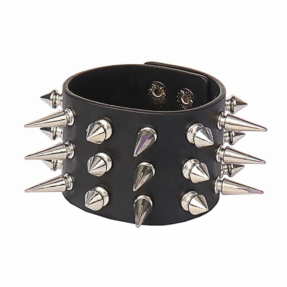 DIEZI Punk Goth Bat Skeleton Wrap Bracelet Women Men Vintage Harajuku Black PU Leather Chain Bracelet Bangles Halloween Jewelry