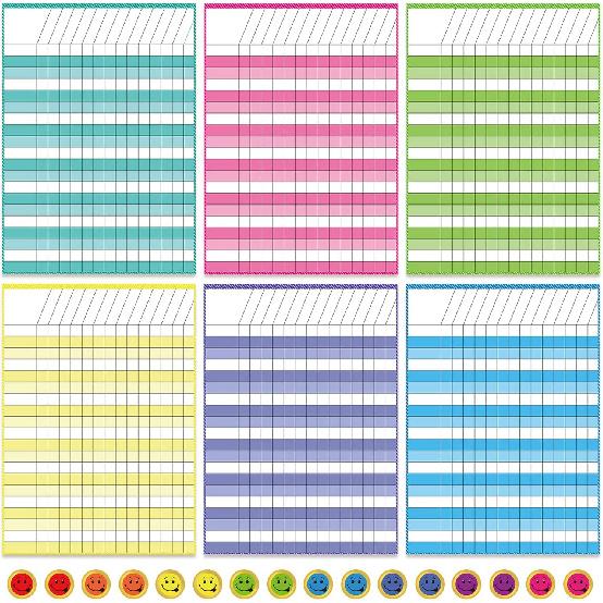 Outus 6 Pieces Incentive Reward Charts Laminated Dry Erase Incentive Chart Reward Chores Chart for Learning Attendance Homework Progress Tracking 11 x 13.4