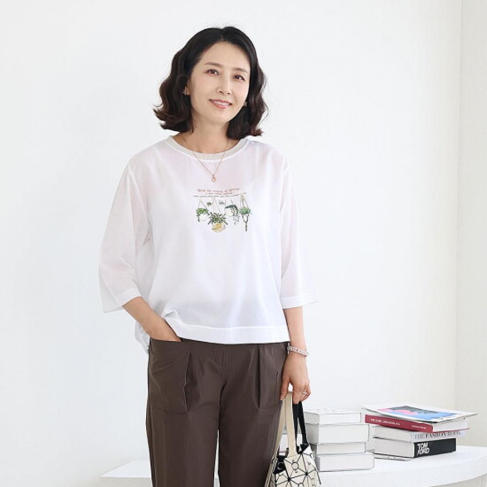 Shiz Madam Women S Secret Garden 3 4 Sleeve Stretch Tee T57542
