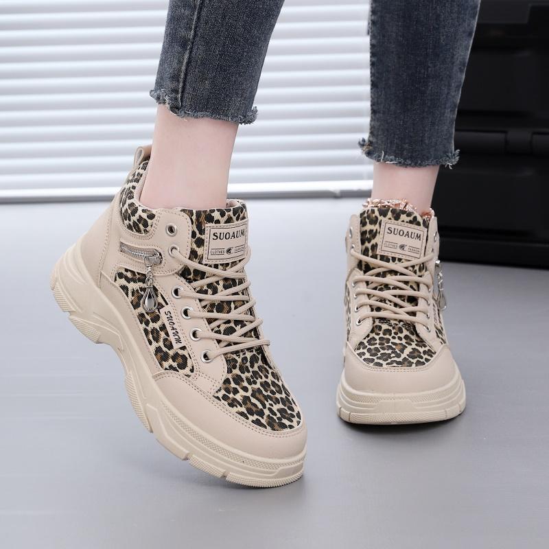 Fashion Women Sneakers Spring Autumn Internal Heel Increase Shoes Thick Sole Soft Bottom Sneakers Plus Size Casual Sporty Women Shoes