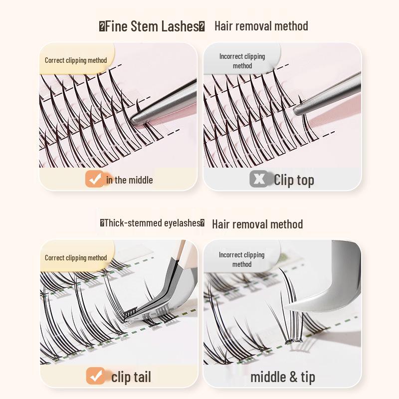 BQI Gold Feather Clip Lash Applicator Tweezers for Beginners & Pros