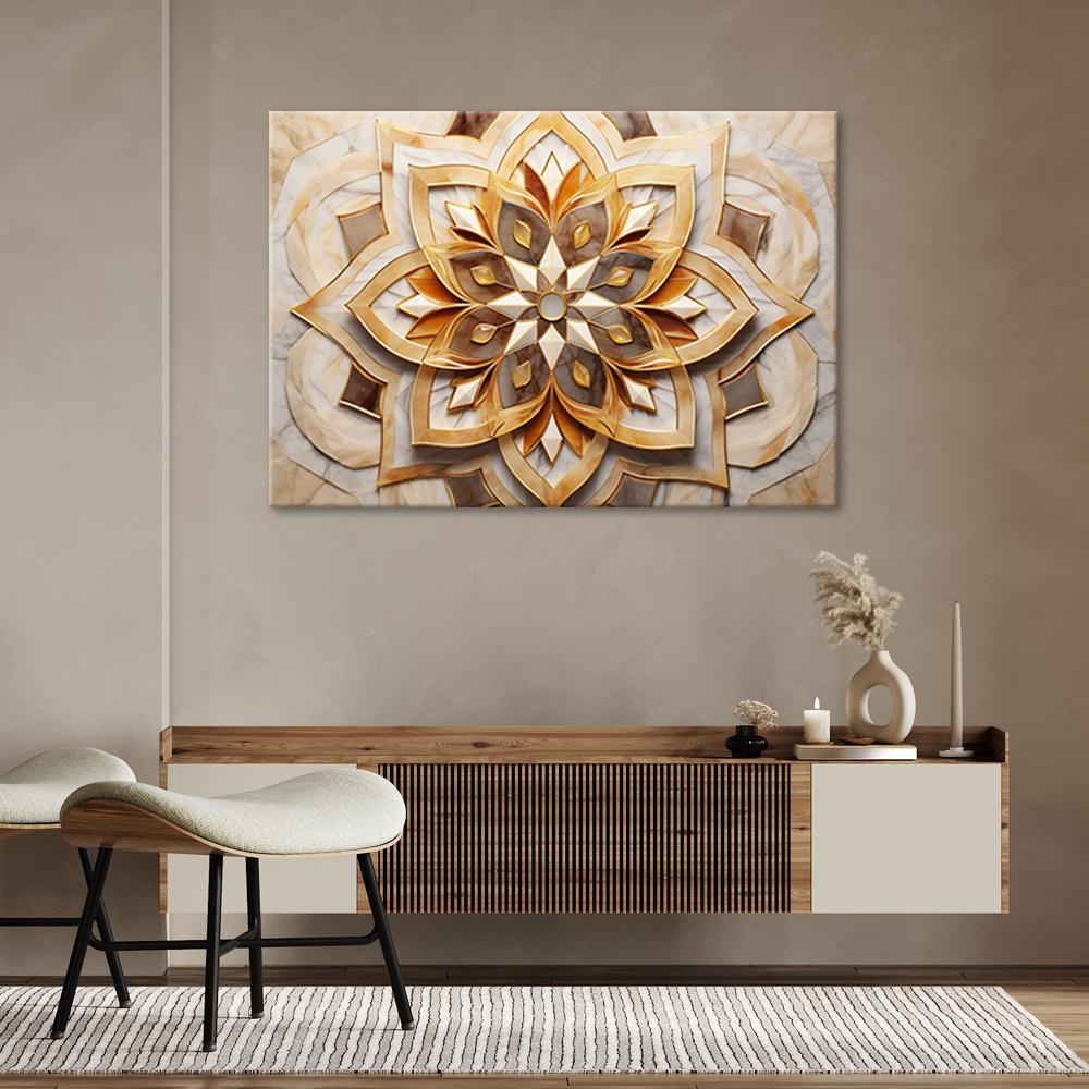 Canvas Print, Flower Beige 3d