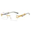 Leopard Head Frameless Polygonal Sunglasses for Men Women Unique Irregular Cut Edge UV Protection Stylish Shades