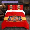 Spanien Nationalmannschaft 3-teiliges Bettwäsche-Set Weiches Bettbezug-Set mit Kissenbezügen Bedrucktes Schlafzimmer-Dekor-Set für Zuhause