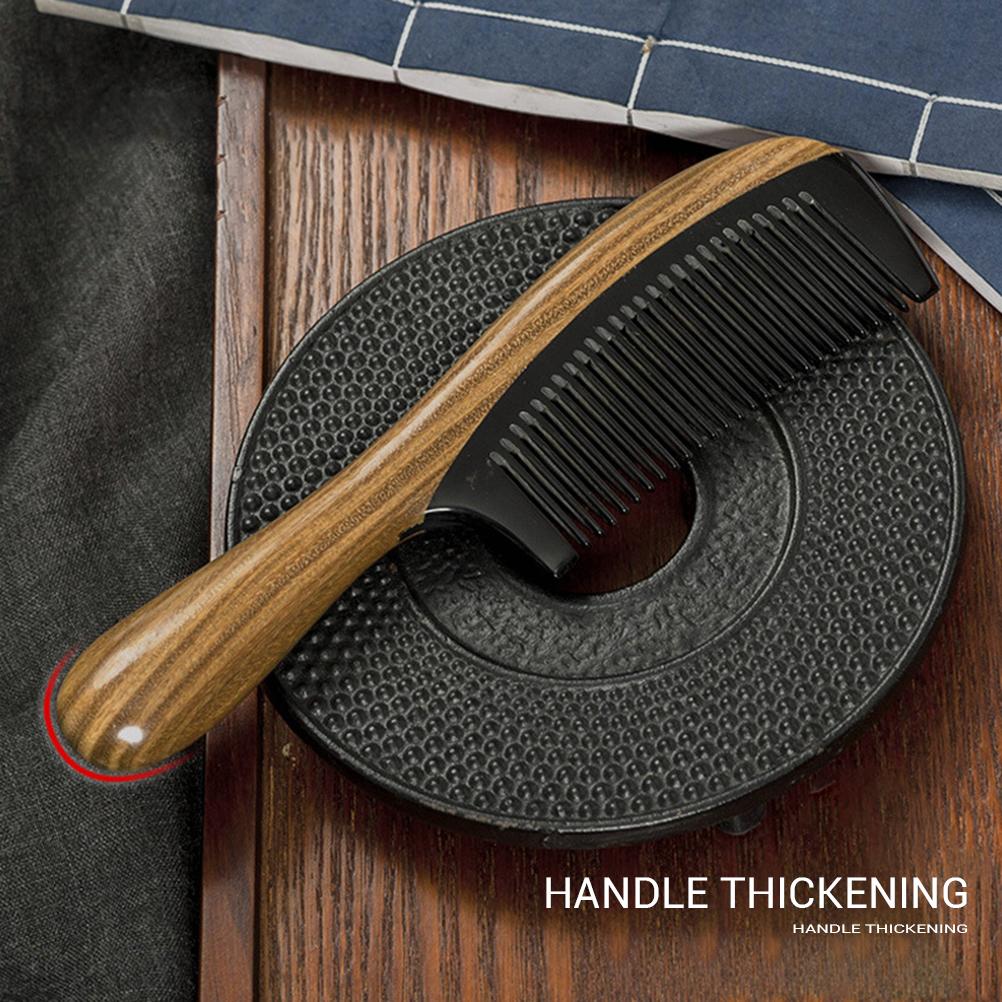 

Расческа для волос без статического электричества, распутывающая мелкие зубья, деревянные расчески для волос, расческа из зеленого сандалового дерева и рога буйвола