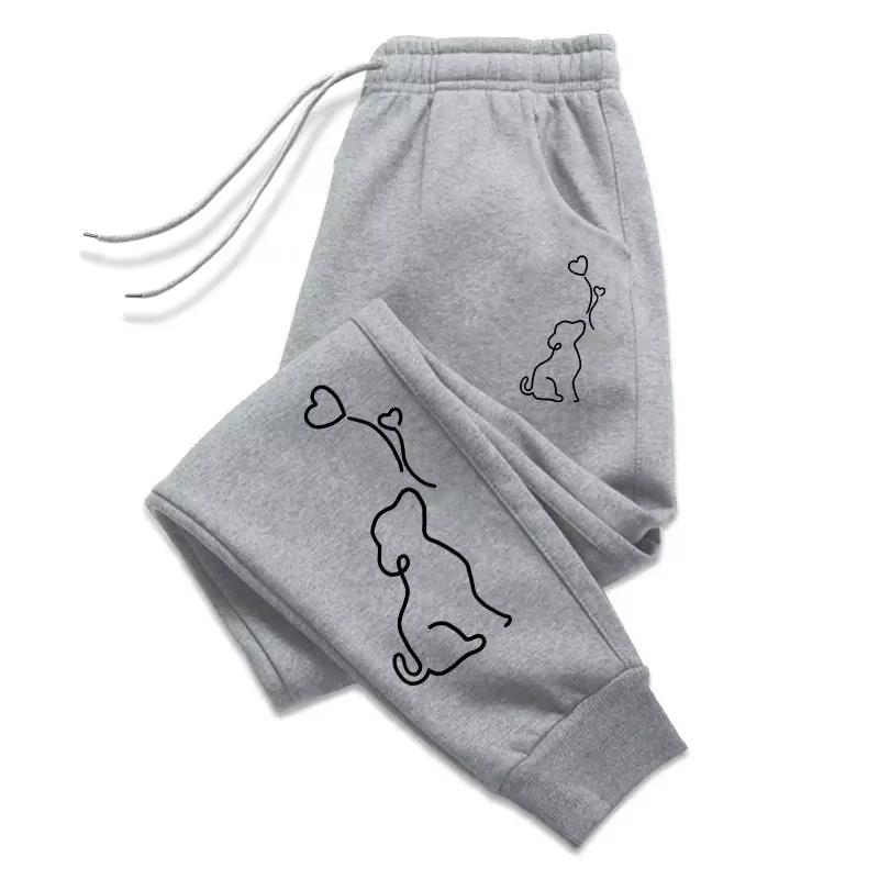 Womens Sweatpants Cute Dog Printing Casual Pants Daily Outdoors Sports Jogging Trousers Soft Woman Pants Street