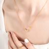 French Letter E Creative Love Pendant Necklace Women'S Inlaid White Sea Shell Titanium Steel 18K Gold Collarbone Chain Versatile Jewelry