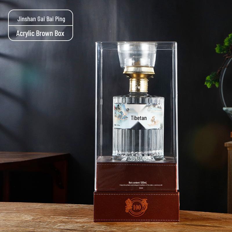 500ml Sealed Transparent Glass Wine Bottle with Gift Box for Weddings and Celebrations