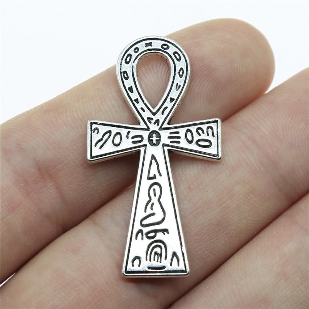 10pcs Charms Cross Antique Bronze Silver Color Pendants DIY Crafts Making Findings