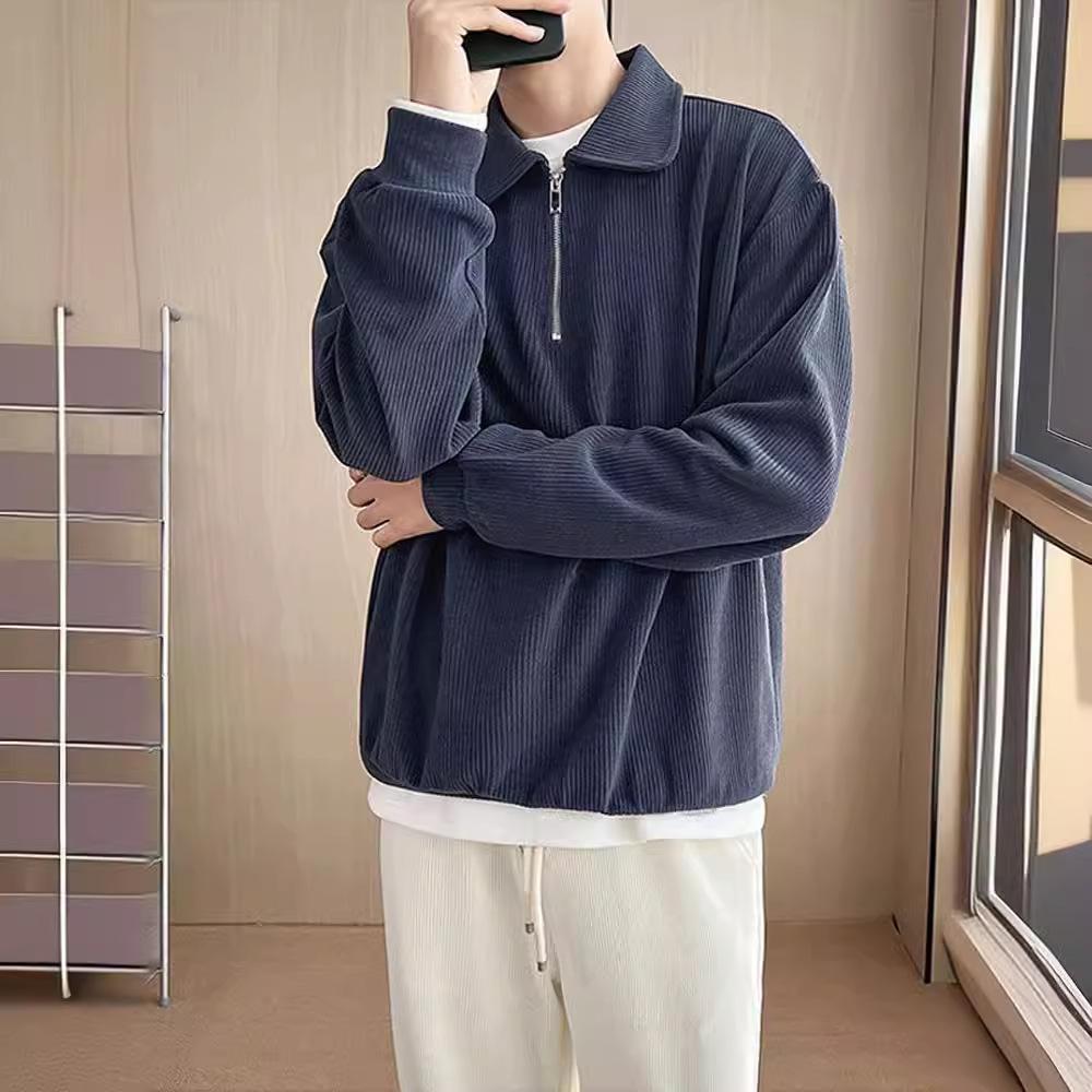 

Sweatshirt Men s Half-zip Polo Shirt Casual Style Jacket XXXL