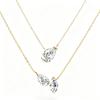 Factory 925 Sterling Silver 18K Gold Plated Zircon Pendant Necklace for Women Daily Wear Silver Necklace Jewelry Gift