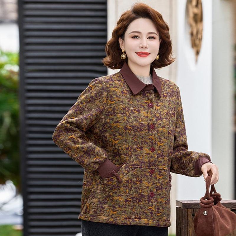 

Winter New Fleece Jacket Versatile Skinny Top Women s Warm Lapel Jacket 5XL [recommended 150-80kg]