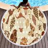 Vintage Floral Round Beach Towel,Microfiber Boho Beach Blanket Sand Free Quick Dry Bath Towel Absorbent Meditation Rug Yoga Mat
