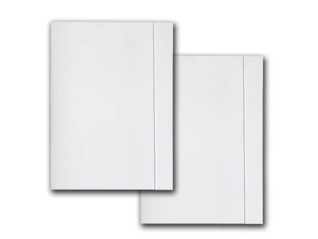 Folder With Elastic Band, White Cardboard, 250G /25 Pieces/