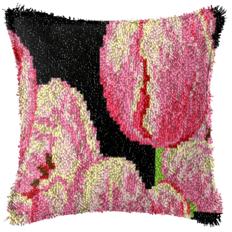 Flowers/Plant Series Latch Hook Rug Kits Pillows Smyrna Package Carpet Embroidery Latch Hook Kit Cross Stitch Pillow Knooppakket