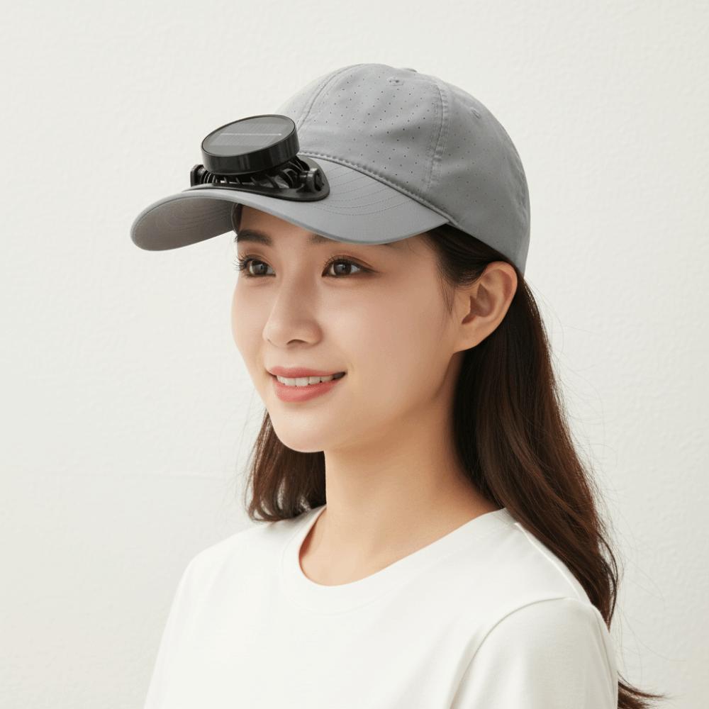 Solid Color Rechargeable Fan Hat Portable Cooling Fan Peaked Cap for 3.7V/300mAh Women / Men