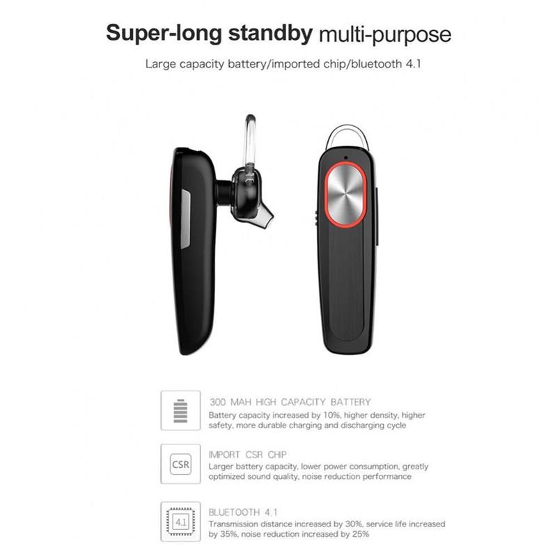 Bluetooth Wireless Headphones with Microphone Hands-free Headphones Ear Hook for Phone
