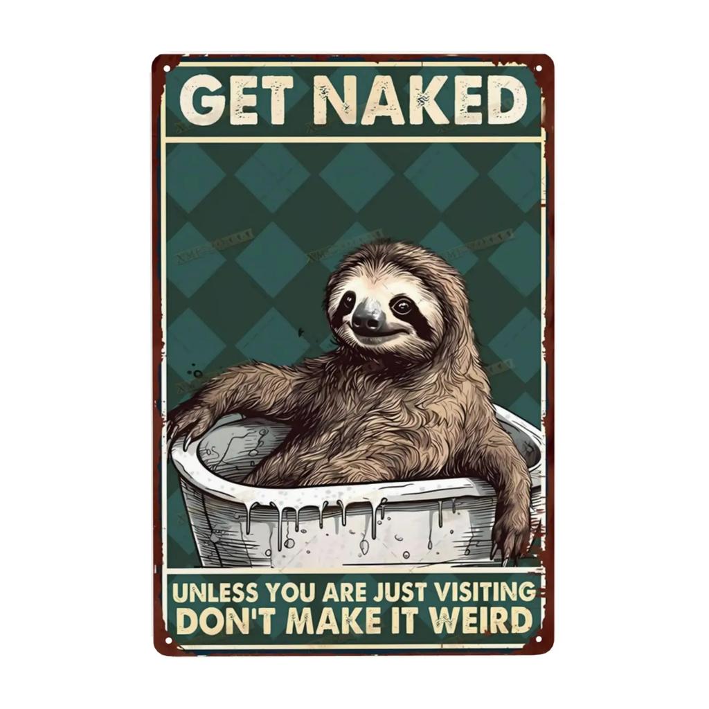 pc Vintage Sloth Metal Sign Thats What I Do I Read Book I Know Things for Home Wall Decor Mural Inspirational Quotes x Inch