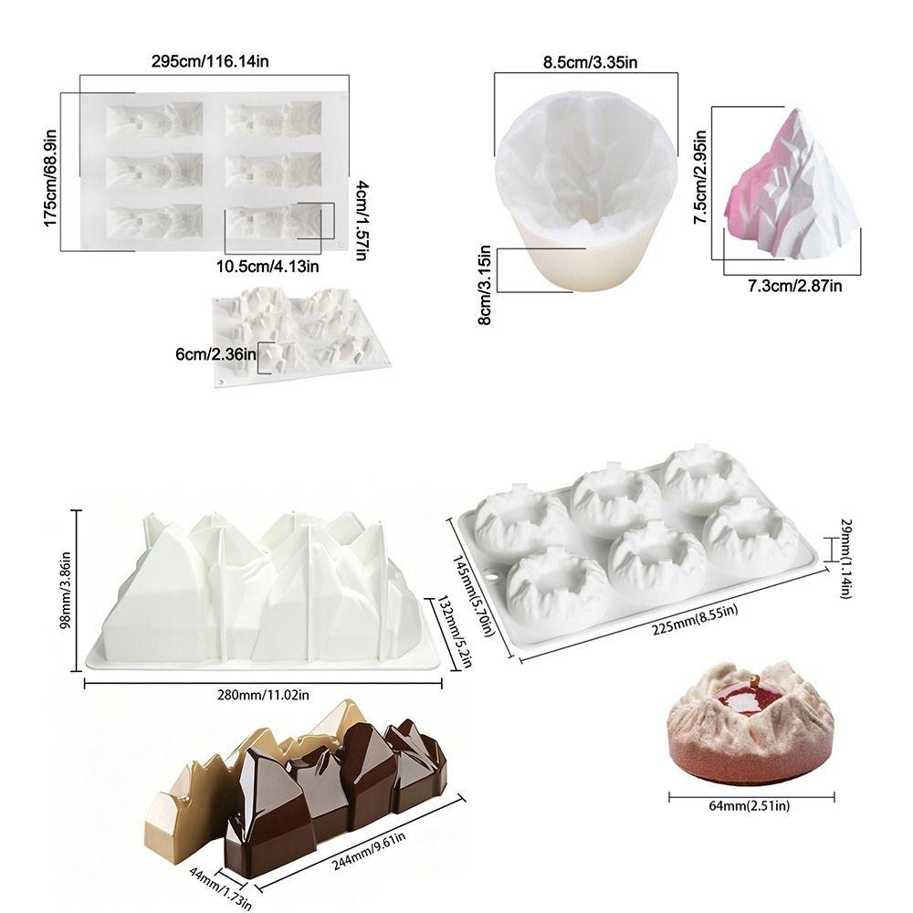 Silikonowa Forma do Ciasta Musowego 3D Góra Lodowa, Odporna na Ciepło, Ręcznie Robiona, Francuska Forma do Ciasta, Wielokrotnego Użytku, Elastyczna