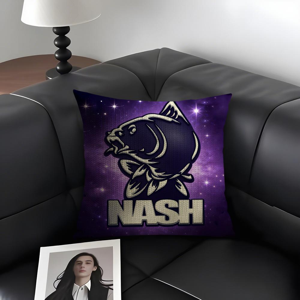 

NNash Fishing Brand Cushion Cover Natural Linen Organic Fabric DoubleSided Printing Sofa Home Decor Gift Pillow Case 30x30cm