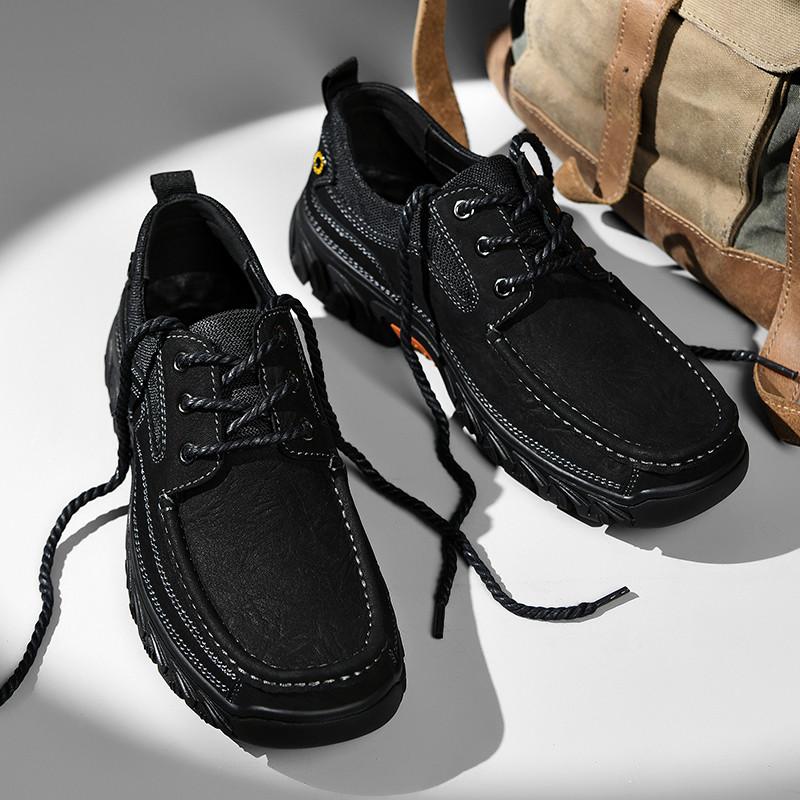 Mens Casual Hiking Shoes Leather Soft Bottom Walking Shoes for Men Luxury Comfortable Driving Shoes Plus Size 38-46