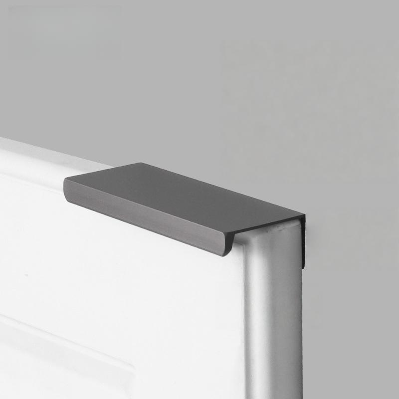 Invisible Cabinet Handles, Aluminum Edge Pulls for Sliding Wardrobe Doors, Side Mount Embedded Finger Pulls for Kitchen Cabinets