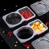Recipiente para Condimentos de Compartimento Duplo com Tampas e Colher à Prova de Vazamento Caixa para Molho Recipientes Transparentes Reutilizáveis para Tempero para Cozinha Café Restaurante