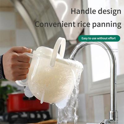 2-In-1 Rice Washer Plastic Sieve Fruit Bowl Plastic Clean Machine Vegetables Basin Basket Washing Filter Strainer Kitchen Tool