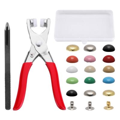 Metal Snap Fastener Tool With Button Installation Pliers And Hole Puncher For Leather Bag Jackets Clothing Accessories