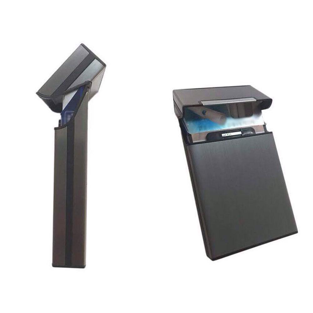 Cigarette Case Storage Boxes Long Aluminum Alloy Cigarette Holder Portable Cigarette Organization Box for Outdoor Travel