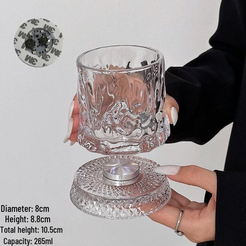 

Rotating Bark Texture Whiskey Tumbler Glasses