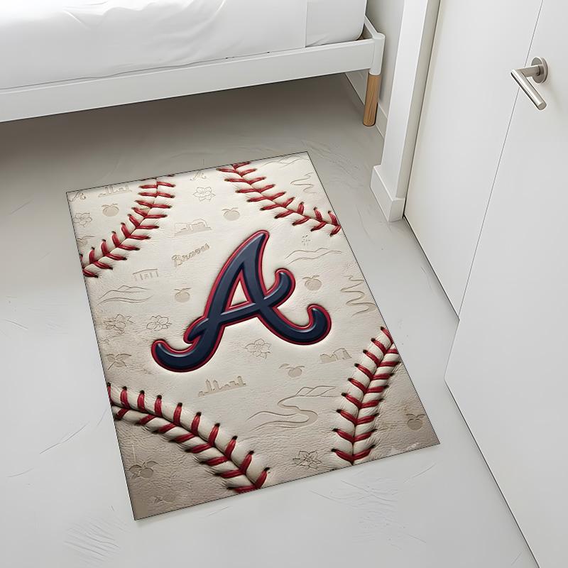 Atlanta Braves (1) Rug Suitable For Living Rooms Bedrooms Computer Rooms Dining Areas And Placement Under Tables And Chairs Also An Ideal Choice For O