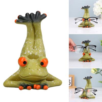 Cute Frog Eyeglass Holder Stand Decorative Frog Eyewear Holder Stand Organizers for Keeping Glasses Safe On Desk