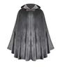 Medieval Hooded Cloak with Round Buckle and Green Leaf Brooch Necklace
