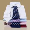 Camicia Professionale da Uomo a Maniche Lunghe a Strisce Bianche - Ideale per Lavoro, Tempo Libero, Colloquio o Abbigliamento da Lavoro (Logo Disponibile)