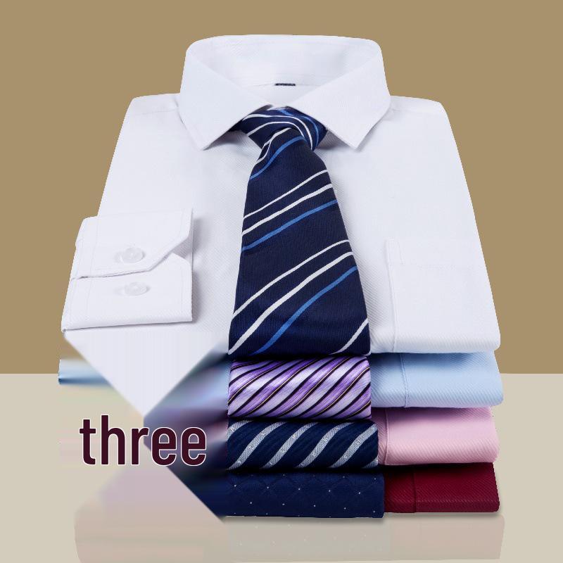 Men's Long Sleeve White Striped Professional Shirt - Ideal for Business, Casual, Interview, or Workwear (Logo Available)
