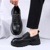 Nowa Moda Skórzane Męskie Buty Casual Oddychające Biznesowe Sznurowane Minimalizm Gruba Podeszwa Męskie Buty Podwyższające Wzrost Buty do Chodzenia