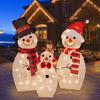 Acrylic Snowman Ornament with LED Light Cute Lovely Interesting Santa Ornament for Holiday Party Decoration