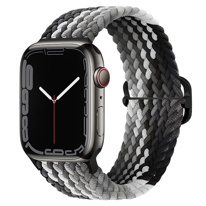 Elastic Woven Nylon Band F Smart Apple Watch Band 40 41 44 45MM Iwatch SE8 7 5 6 , Alloy Buckle Sport Soft Breathable Accessories Strap Blet Bracelet