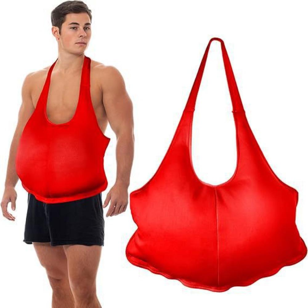 Polyester Santa Costume Christmas Cosplay Prop Fake Padded Belly Santa Suit Zipper Santa Costume