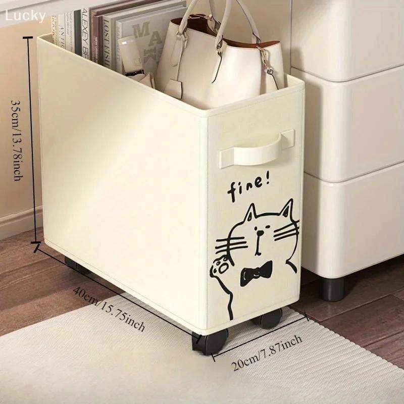 40cm Folding Laundry Basket Large Capacity Storage Box With Roller For Clothes Fitness Equipment Snack Toy Office Organizer Box