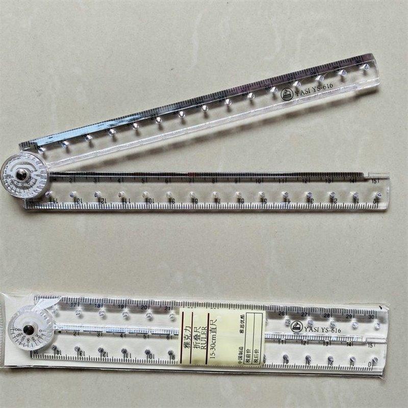 1pcs Folding Ruler Black and White Simple Ruler Graphic Folding Ruler Student Learning Supplies Creative Stationery
